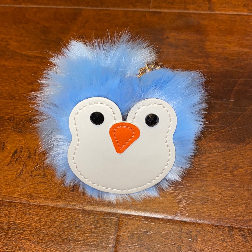 Fluffy Blue Penguin Fluffy Keychain
